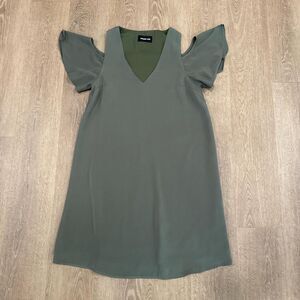 Olive green cold shoulder dress Size XS